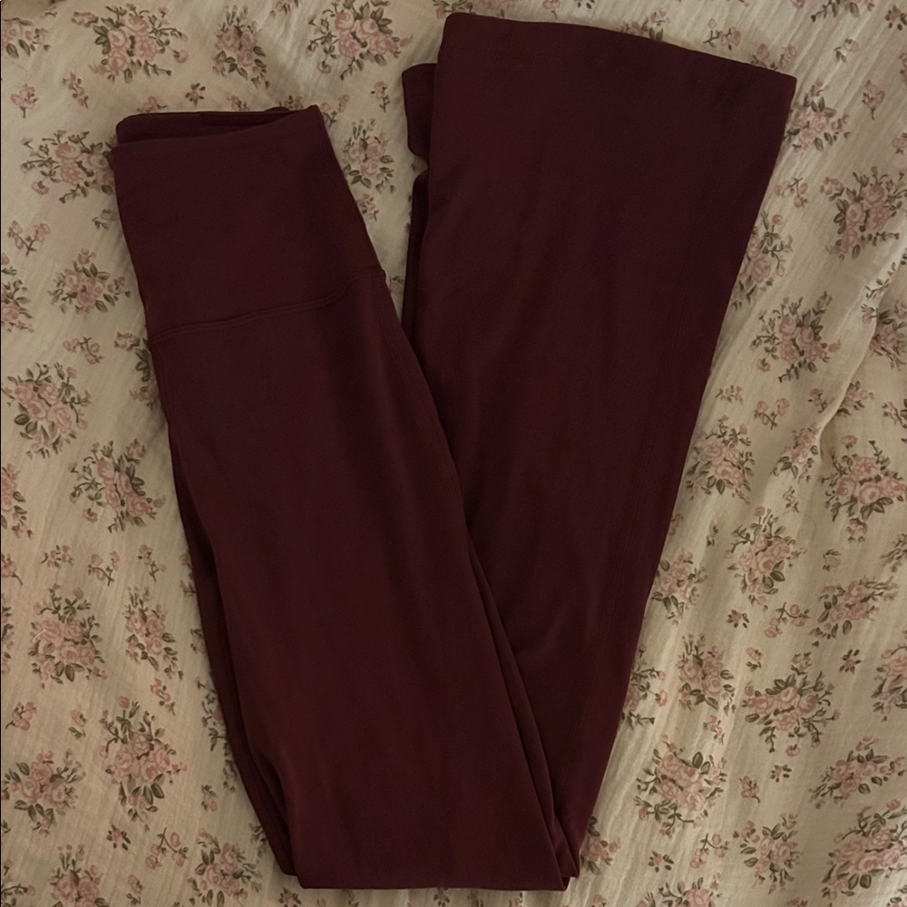 Lululemon Burgundy Mini Flare Leggings
